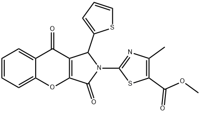 methyl 2-(3,9-dioxo-1-(thiophen-2-yl)chromeno[2,3-c]pyrrol-2(1H,3H,9H)-yl)-4-methylthiazole-5-carboxylate Structure