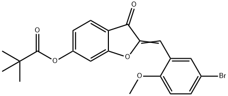 (Z)-2-(5-bromo-2-methoxybenzylidene)-3-oxo-2,3-dihydrobenzofuran-6-yl pivalate 结构式