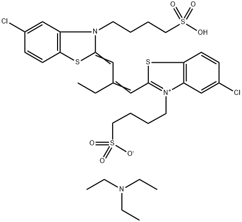5-Chloro-2-[2-[5-chloro-3-(4-sulfobutyl)-3H-benzothiazol-2-ylidenemethyl]-but-1-enyl]-3-(4
sulfobutyl)-benzothiazol-3-ium hydroxide, inner salt, triethylammonium salt|可见光荧光激发染料554