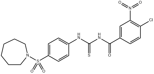 N-({[4-(1-azepanylsulfonyl)phenyl]amino}carbonothioyl)-4-chloro-3-nitrobenzamide Structure