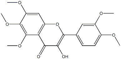 2-(3,4-dimethoxyphenyl)-3-hydroxy-5,6,7-trimethoxy-4H-chromen-4-one 结构式