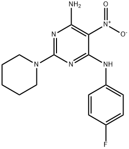 674356-50-4 N-(4-fluorophenyl)-5-nitro-2-(piperidin-1-yl)pyrimidine-4,6-diamine