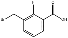 3-(ブロモメチル)-2-フルオロ安息香酸 化学構造式