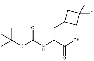 cyclobutanepropanoic acid, a-[[(1,1-dimethylethoxy)carbonyl]amino]-3,3-difluoro- 化学構造式