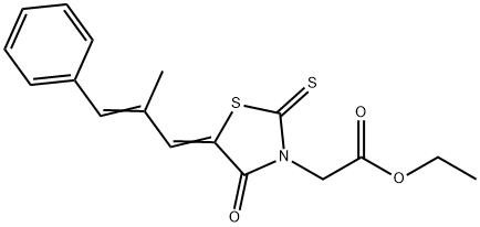 ethyl 2-((E)-5-((E)-2-methyl-3-phenylallylidene)-4-oxo-2-thioxothiazolidin-3-yl)acetate