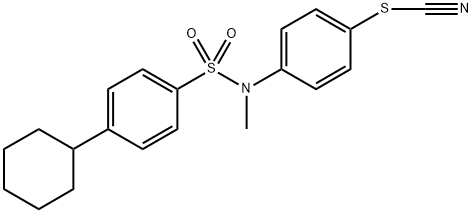 4-{[(4-cyclohexylphenyl)sulfonyl](methyl)amino}phenyl thiocyanate 化学構造式