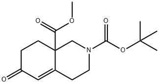 2-tert-butyl 8a-methyl 3,4,6,7,8,8a-hexahydro-6-oxoisoquinoline-2,8a(1H)-dicarboxylate 化学構造式