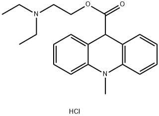 9,10-Dihydro-10-methyl-9-acridinecarboxylic acid 2-(diethylamino)ethyl ester monohydrochloride Struktur