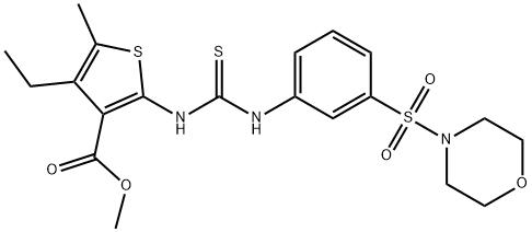 methyl 4-ethyl-5-methyl-2-(3-(3-(morpholinosulfonyl)phenyl)thioureido)thiophene-3-carboxylate,708230-52-8,结构式