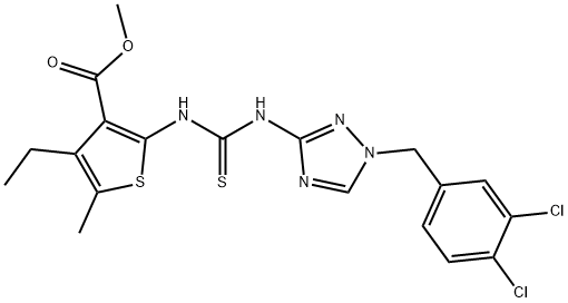 708248-96-8 methyl 2-(3-(1-(3,4-dichlorobenzyl)-1H-1,2,4-triazol-3(2H)-ylidene)thioureido)-4-ethyl-5-methylthiophene-3-carboxylate