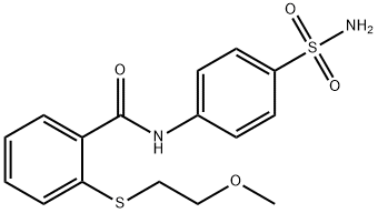 2-[(2-methoxyethyl)sulfanyl]-N-(4-sulfamoylphenyl)benzamide 化学構造式