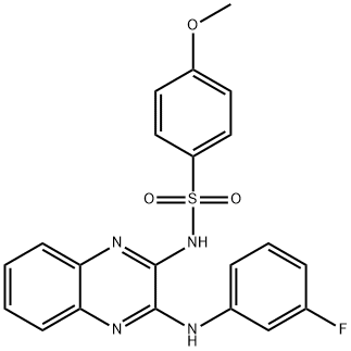 N-[3-(3-fluoroanilino)-2-quinoxalinyl]-4-methoxybenzenesulfonamide Structure