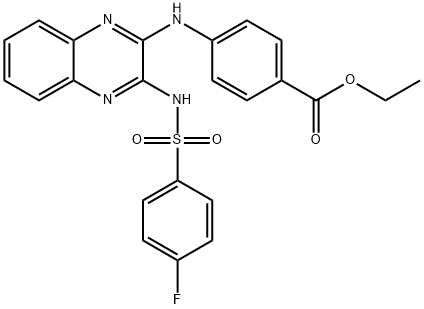 ethyl 4-[(3-{[(4-fluorophenyl)sulfonyl]amino}quinoxalin-2-yl)amino]benzoate|