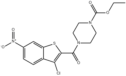 ethyl 4-(3-chloro-6-nitrobenzo[b]thiophene-2-carbonyl)piperazine-1-carboxylate Structure