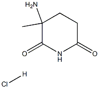 3-アミノ-3-メチルピペリジン-2,6-ジオン塩酸塩 化学構造式