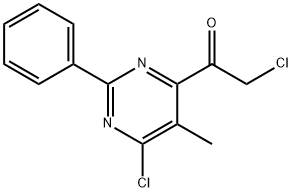 2-Chloro-1-(6-chloro-5-methyl-2-phenylpyrimidin-4-yl)ethanone 结构式