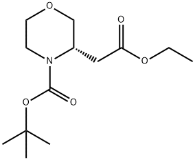 (S)-tert-Butyl 3-(2-ethoxy-2-oxoethyl)morpholine-4-carboxylate Struktur