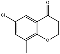 6-クロロ-8-メチル-3,4-ジヒドロ-2H-1-ベンゾピラン-4-オン 化学構造式