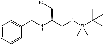 (S)-2-(benzylamino)-3-((tert-butyldimethylsilyl)oxy)propan-1-ol 化学構造式