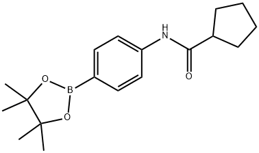 N-(4-(4,4,5,5-四甲基-1,3,2-二氧硼杂环戊烷-2-基)苯基)环戊烷甲酰胺,799293-93-9,结构式