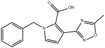 1-Benzyl-3-(5-methyl-1,2,4-oxadiazol-3-yl)-1H-pyrrole-2-carboxylic acid 结构式