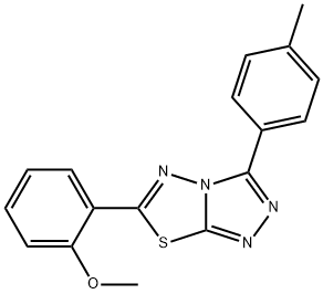 6-(2-methoxyphenyl)-3-(4-methylphenyl)[1,2,4]triazolo[3,4-b][1,3,4]thiadiazole,825606-32-4,结构式