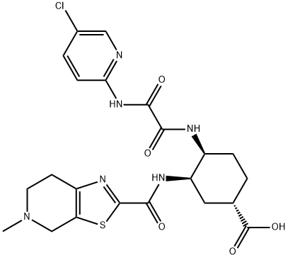 (1S,3R,4S)-4-(2-((5-chloropyridin-
2-yl)amino)-2-oxoacetamido)-3-(5-methyl-4,5,6,7-tetrahydrothiazolo[5,4-c]pyridine-2-carboxamido)cyclohexane-1-carboxylic acid