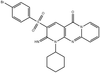 3-[(4-bromophenyl)sulfonyl]-1-cyclohexyl-2-imino-1,2-dihydro-5H-dipyrido[1,2-a:2',3'-d]pyrimidin-5-one,840495-66-1,结构式