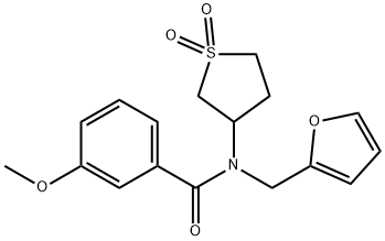 N-(1,1-dioxidotetrahydrothiophen-3-yl)-N-(furan-2-ylmethyl)-3-methoxybenzamide Struktur