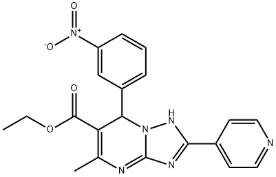 ethyl 5-methyl-7-(3-nitrophenyl)-2-(pyridin-4-yl)-3,7-dihydro-[1,2,4]triazolo[1,5-a]pyrimidine-6-carboxylate Struktur