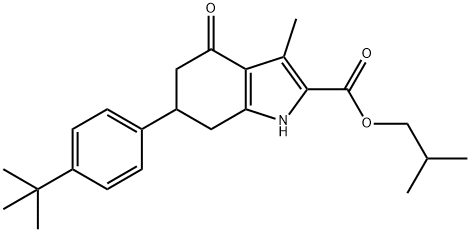 isobutyl 6-(4-(tert-butyl)phenyl)-3-methyl-4-oxo-4,5,6,7-tetrahydro-1H-indole-2-carboxylate Struktur