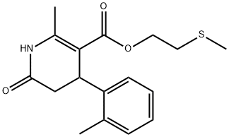 2-(methylthio)ethyl 2-methyl-6-oxo-4-(o-tolyl)-1,4,5,6-tetrahydropyridine-3-carboxylate Structure