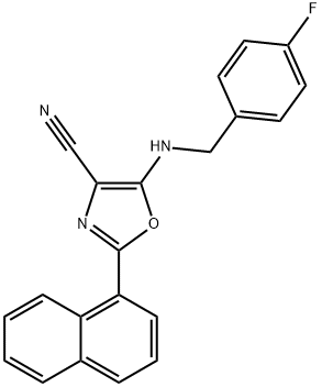 5-[(4-fluorobenzyl)amino]-2-(naphthalen-1-yl)-1,3-oxazole-4-carbonitrile 化学構造式