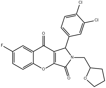 1-(3,4-dichlorophenyl)-7-fluoro-2-(tetrahydrofuran-2-ylmethyl)-1,2-dihydrochromeno[2,3-c]pyrrole-3,9-dione Structure