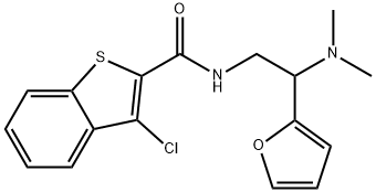 3-chloro-N-[2-(dimethylamino)-2-(2-furyl)ethyl]-1-benzothiophene-2-carboxamide,851892-75-6,结构式