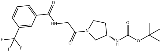 Carbamic acid, [(3S)-1-[[[3-(trifluoromethyl)benzoyl]amino]acetyl]-3-pyrrolidinyl]-, 1,1-dimethylethyl ester (9CI) Structure