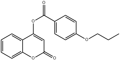 2-oxo-2H-chromen-4-yl 4-propoxybenzoate Struktur
