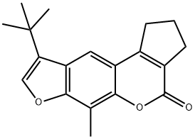 9-(tert-butyl)-6-methyl-2,3-dihydrocyclopenta[c]furo[3,2-g]chromen-4(1H)-one Structure