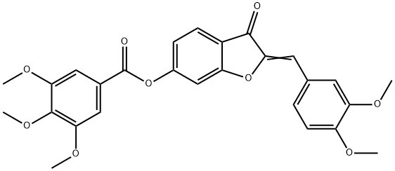 (Z)-2-(3,4-dimethoxybenzylidene)-3-oxo-2,3-dihydrobenzofuran-6-yl 3,4,5-trimethoxybenzoate 结构式