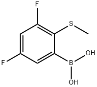 3,5-Difluoro-2-methylsulfanylphenylboronic acid Struktur