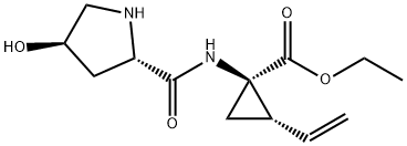 (1R,2S)-1-[(2S,4R)-(4-hydroxy-pyrrolidine-2-carbonyl)-amino]-2-vinyl-cyclopropanecarboxylic acid ethyl ester Structure