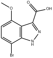 7-bromo-4-methoxy-1H-indazole-3-carboxylic acid 结构式