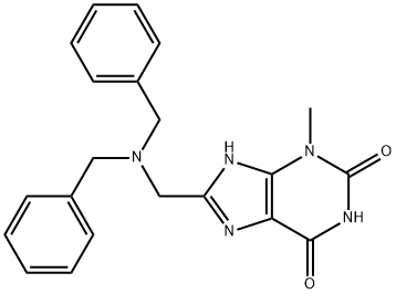 8-[(Dibenzylamino)-methyl]-3-methyl-3,7-dihydro-purine-2,6-dione Structure