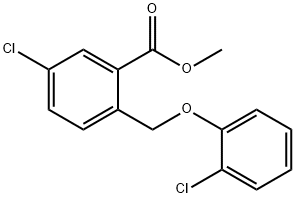 5-chloro-2-[(2-chlorophenoxy)methyl]-Benzoic acid methyl ester 结构式