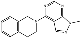 2-(1-methyl-1H-pyrazolo[3,4-d]pyrimidin-4-yl)-1,2,3,4-tetrahydroisoquinoline 结构式