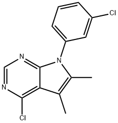 4-氯-7-(3-氯苯基)-5,6-二甲基-7H-吡咯并[2,3-D]嘧啶, 869220-77-9, 结构式