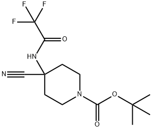 Tert-Butyl 4-Cyano-4-(2,2,2-Trifluoroacetamido)Piperidine-1-Carboxylate Struktur