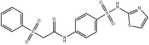 2-(phenylsulfonyl)-N-[4-(1,3-thiazol-2-ylsulfamoyl)phenyl]acetamide 结构式