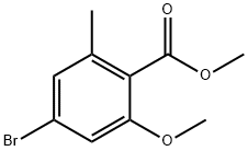 4-溴-2-甲氧基-6-甲基苯甲酸甲酯, 877149-09-2, 结构式