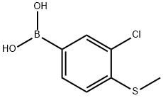 (3-氯-4-(甲硫基)苯基)硼酸, 877383-14-7, 结构式